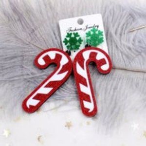 Candy Cane Christmas Earrings